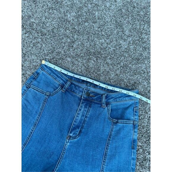 Modcloth The Bianca Flared Leg Retro Style Light Blue Jeans Front Seams Size 8 - Picture 6 of 12